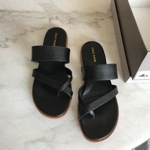 Cole Haan black leather sandal